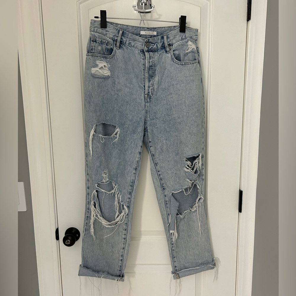 Pacsun High Rise Straight Distressed Jeans Size 29